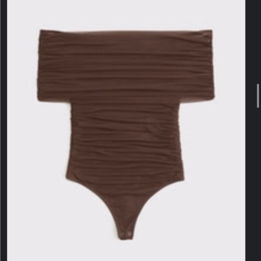 Women’s Abercrombie & Fitch Brown Off the Shoulder Mesh Bodysuit - NWT Size S